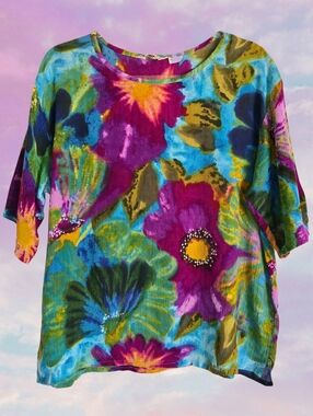 💐Vintage Bright Floral Top💐
